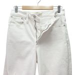 Madewell Perfect Vintage Straight Jeans Size 29 Tile White Ripped Knee Raw Hem Photo 6