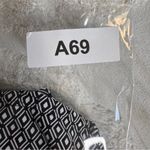 DKNY Ladies Swimsuit in Bandeau Maillot Black White Geo, Sz L, Front Shirring Photo 11