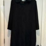 Fleurette Loro Piana 100% Cashmere Long Black Coat Sz 14 Photo 2