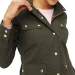 J.Crew  Relaxed Boyfriend Field Jacket Olive Green w/ Gold Hardware W1076 Sz S Photo 1