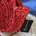 NWT Chic Red Woven Crossbody Bag Photo 2