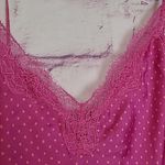 Victoria's Secret  HOT PINK POLKA DOT LACE TRIM SATIN SLIP INTIMATES SLEEP LARGE Photo 3
