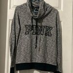 PINK - Victoria's Secret Pink Victoria’s Secret Cowl Neck Pullover Sweatshirt Size Small Gray/Black Photo 0