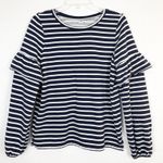 Old Navy  Ruffled Sleeves Striped Sweater Size Medium Photo 1