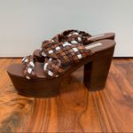 Michael Kors Collection Woven Leather Citrine Platform Chunky Heels 70s Retro 8 Photo 8