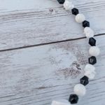 Vintage Necklace Statement Unusual Cream & Black Very Long Can Be Layered Photo 4