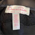 Oscar de la Renta Vintage Pink Label Black Satin Lace Slip Chemise Dress Large Photo 4