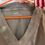 Aerie  Olive Green V Neck Distressed Hem Oversized Tee Photo 2