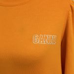 Ganni  Software Isola Puff Shoulder Sweatshirt In Bright Marigold Size Medium Photo 4