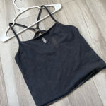 Free People Tank Top crop strappy back womens Gray (large) athleisure outdoor Photo 0