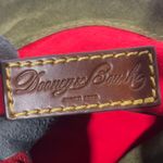 Dooney & Bourke DOONEY BOURKE Olive Green Suede Hobo Bag Adjustable Brown Leather Shoulder Strap Photo 8