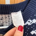 Vintage Cabin House Tree Landscape Knit Button Up Cardigan Sweater L Blue Size L Photo 1