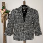 Michael Kors  Black White Tweed Blazer Jacket Three Button Pocketed Size 6 Photo 1