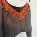 Free People Cropped Baggy SweatShirt Off Shoulder  Photo 1