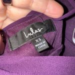 Lulus NWT  Soirée Celebration Purple Ruffle Lace Up Maxi Dress XS Photo 6