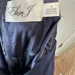 Eliza J Women Sz 8 Navy Blue Embellished Chiffon Gown Formal Elegant Chic Guest Photo 4