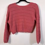 Forever 21 Oversized Pink Slouchy Long Sleeve Button Front Cardigan Sweater Small Photo 1