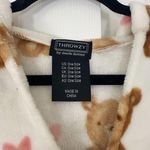 Throwzy Fuzzy Soft White Brown Pink Teddy Blanket Sweater Poncho One Size OS Photo 4