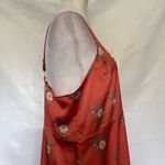 LAURIE FELT Boho Cottage Core Slip Dress Sz 14 Floral Lace Hem Romantic Satin Orange Photo 11