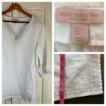 Saint Tropez West Saint Tropez‎ West White 100% Linen Silver Embroidered Tunic Top Size Large Photo 1