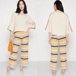 MaxMara Tenore Teouser Multicolor in Chevron Stripe Resort Travel Vacation XS Orange Photo 3