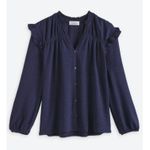 Kaileigh (S) Lev Ruffle Detail Knit Top - Stitch Fix V-Neck Button Front Photo 7