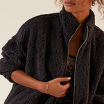 PacSun  Black Sherpa Full-Zip Jacket Coat Photo 1