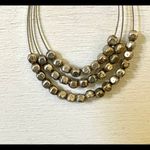 Silver tone Wire teardrop beaded earrings Photo 3