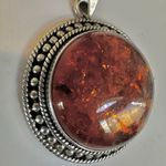 Amber Gemstone Pendant ā 925 Sterling Silver Setting, Natural Baltic Amber Jewel Photo 12