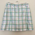 Athleta  Pastel Plaid Pleated Golf Skirt Size 12 Photo 1