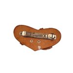 1970s Leather Wildflower Floral Intricate Women’s Barrette Hair Tie Piece Vtg Brown Photo 4