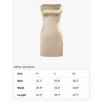 Zaful NEW Strapless Satin Open Back Wedding Guest Cocktail Mini Dress M Photo 2