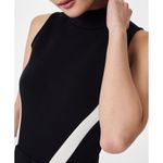 Spanx  AirEssentials Mock Neck Striped Track Jumpsuit Very Black Wide Leg Romper Photo 2