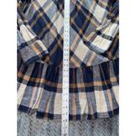 Free People Tunic Top Boho Plaid Hi Low Ruffle Hem V Neck Shirt Size M Photo 8