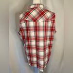 Bit & Bridle Sleeveless Western Tank Button Multicolor Red Plaid Shirt Womens Photo 2