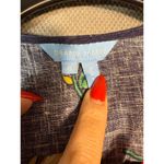 Draper James  Navy Yellow Floral Wrap Dress - Size 6 - 100% Linen Photo 8