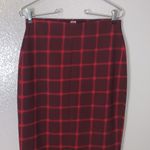 Old Navy red gingham curvy fitted midi pencil skirt Photo 1