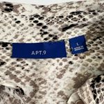 Apt. 9  Womens Long Sleeve Button Down Shirt Size L Snakeskin Print Yellow Stripe Photo 3