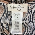 Jessica Simpson Animal Print Midi Plunge Side Slit Swim Cover Tunic Dress M Photo 4