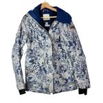 Roxy Gore-Tex Glade Gray & Blue Floral Printed Ski Winter Jacket S Photo 1
