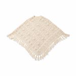 Helen Dolinick cottagecore Cream & white crochet #fringe poncho #handmade a41 Size XS Photo 3