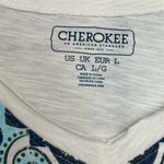 Cherokee Women’s White  Blouse Short Sleeves Large New Photo 1