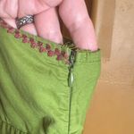 Aryeh  100% Cotton Green Dress with Purple Embroidery Size Medium Photo 6