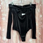 Revolve by Glamorous Black Velvet Off-Shoulder Bodysuit NWT Photo 1