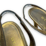 St. John Vintage Bronze Beaded Slingback Heels Size 8 Photo 3