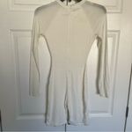 Naked Wardrobe NWT  Cream 4-Way Stretch Long Sleeve Crew Neck Romper Size S Photo 4