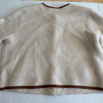 Ann Taylor faux suede trim sweater jacket beige size XL Photo 6