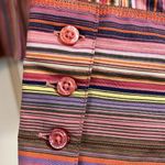 Robert Graham  Colorful Stripes Button Down Blouse - Size Medium Photo 4