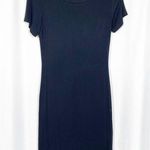 LNA  Ribbed Jersey Knit Skinny Bodycon Short Sleeved T-Shirt Dress: Black Photo 0