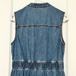 On 34th denim full button tiered midi dress size small 100% cotton cottage Blue Photo 7